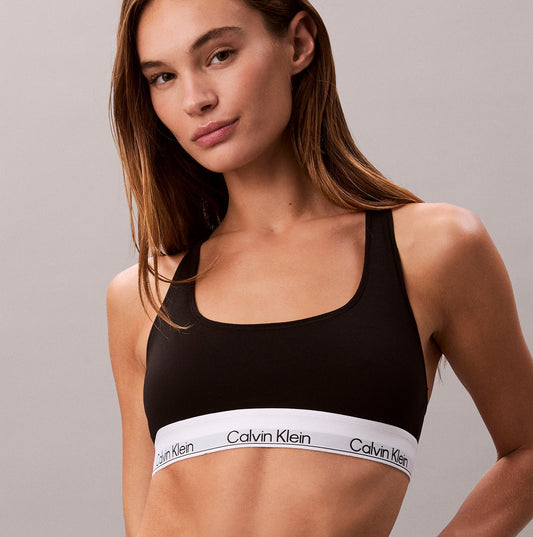 Calvin Klein Icon Cotton Modal Womens Unlined Bralette Black