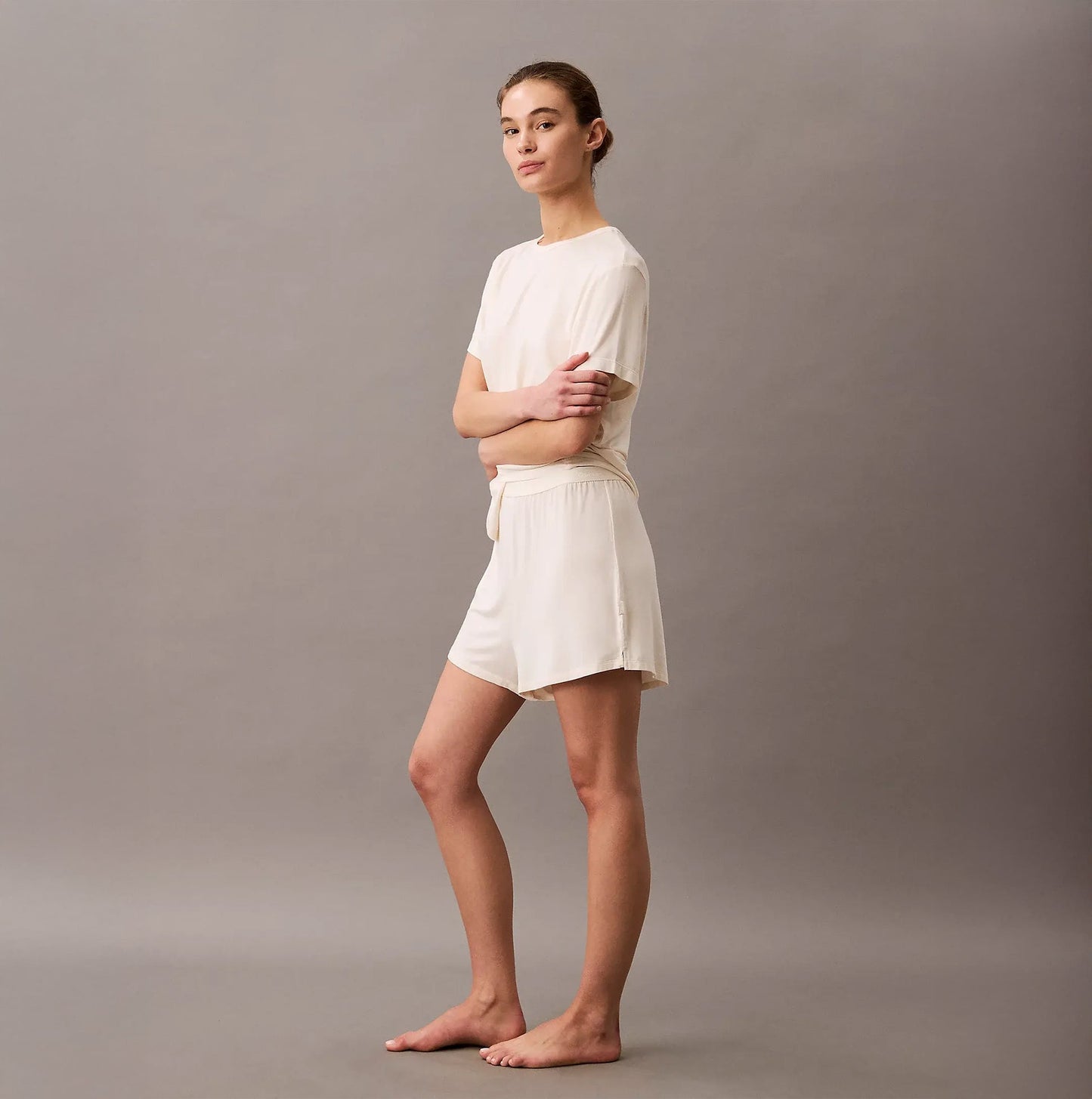 Calvin Klein ULTRA SOFT MODAL Womens Lounge Shorts Ivory