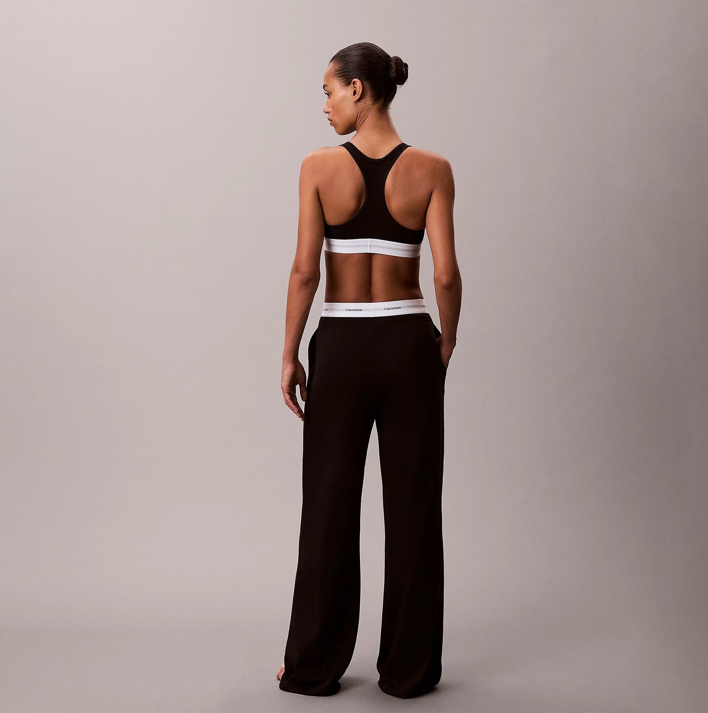 Calvin Klein LOGO JERSEY PANT Womens Black