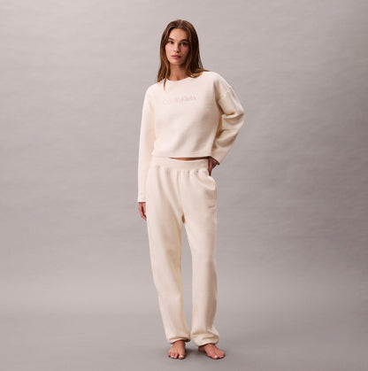 Calvin Klein LS QUILTED SWTSHIRT Womens Sweatshirts Ivory