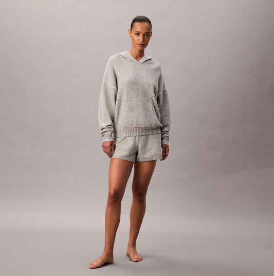 Calvin Klein PLUSH HOODIE. Womens Hoodies Grey Heather