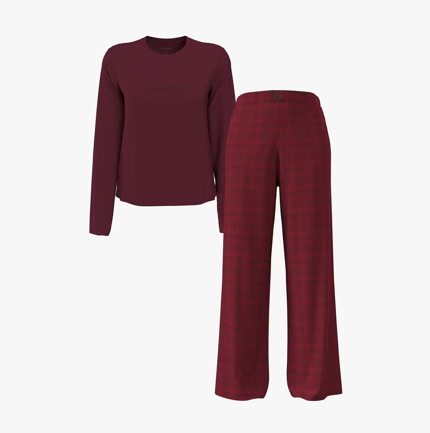 Calvin Klein LS TEE FLANNEL PANT Womens Pant Set Red