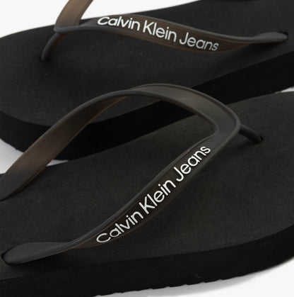 Calvin Klein BEACH SANDAL FLATFORM Womens Sandals Black/Bright White