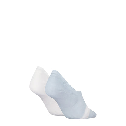 Calvin Klein 2 Pack Womens Invisible Socks Blue/White