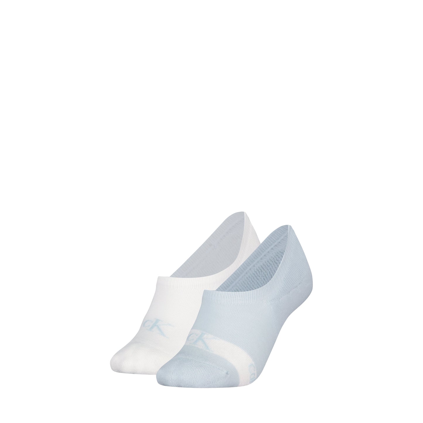 Calvin Klein 2 Pack Womens Invisible Socks Blue/White