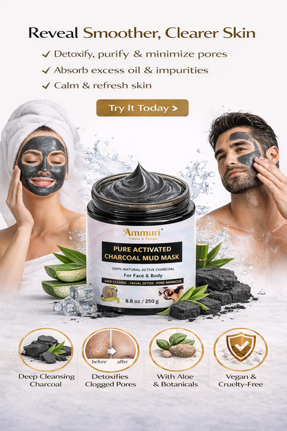 Ammuri Pure Activated Charcoal Mud Mask for Pigmentation