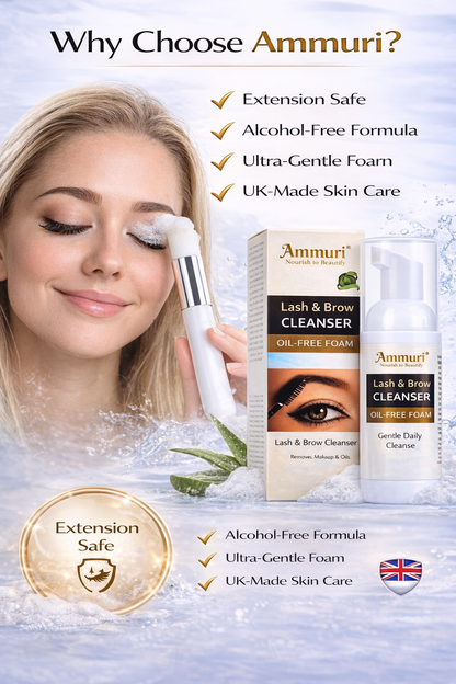 Ammuri Lash & Brow Cleanser Foam – Lash Extension Safe Makeup Remover 50ml