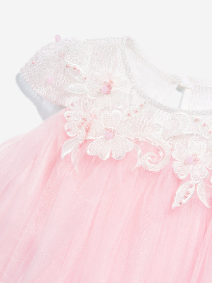 DRESS & Fleur Girls Flower Occasion Dress with Headband in Pink