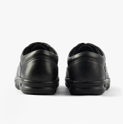 Dr Keller BRIAN Mens Leather Comfort Fit Lace-Up Shoes Black