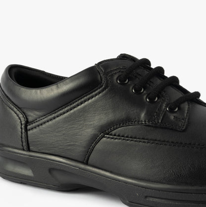 Dr Keller BRIAN Mens Leather Comfort Fit Lace-Up Shoes Black