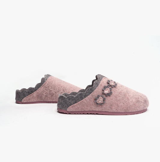 Dr Keller HEART Womens Mule Slippers Pink