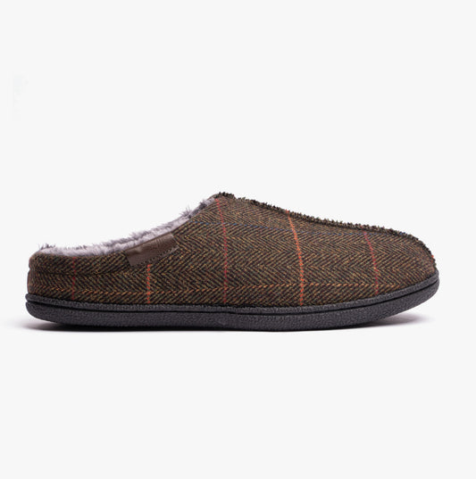 Dr Keller BARNEY Mens Mule Slippers Brown