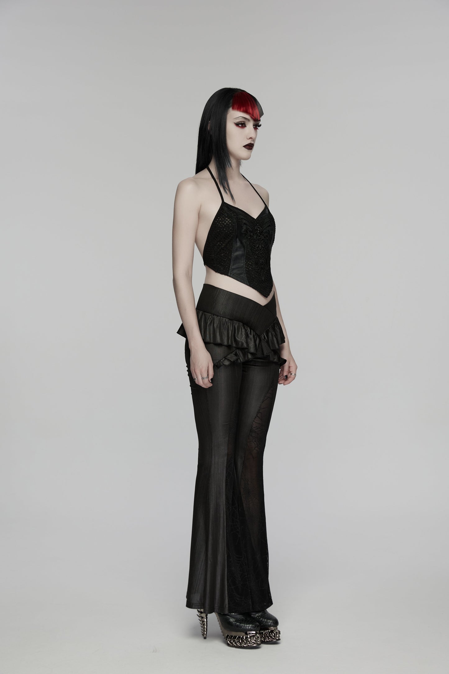 Punk Rave  Bellatrix Goth Leggings Flares - Alt Flared Trousers