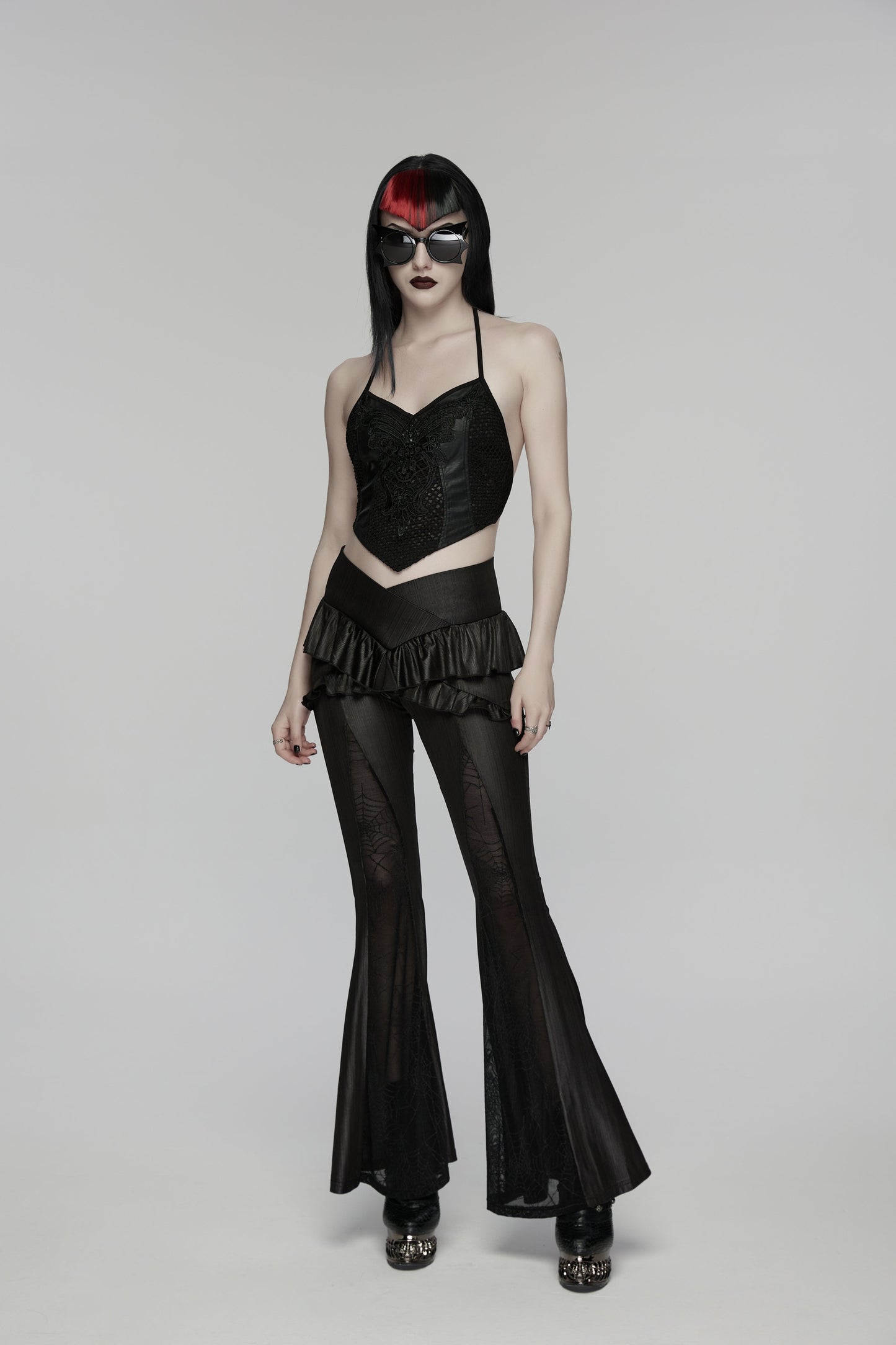 Punk Rave  Bellatrix Goth Leggings Flares - Alt Flared Trousers