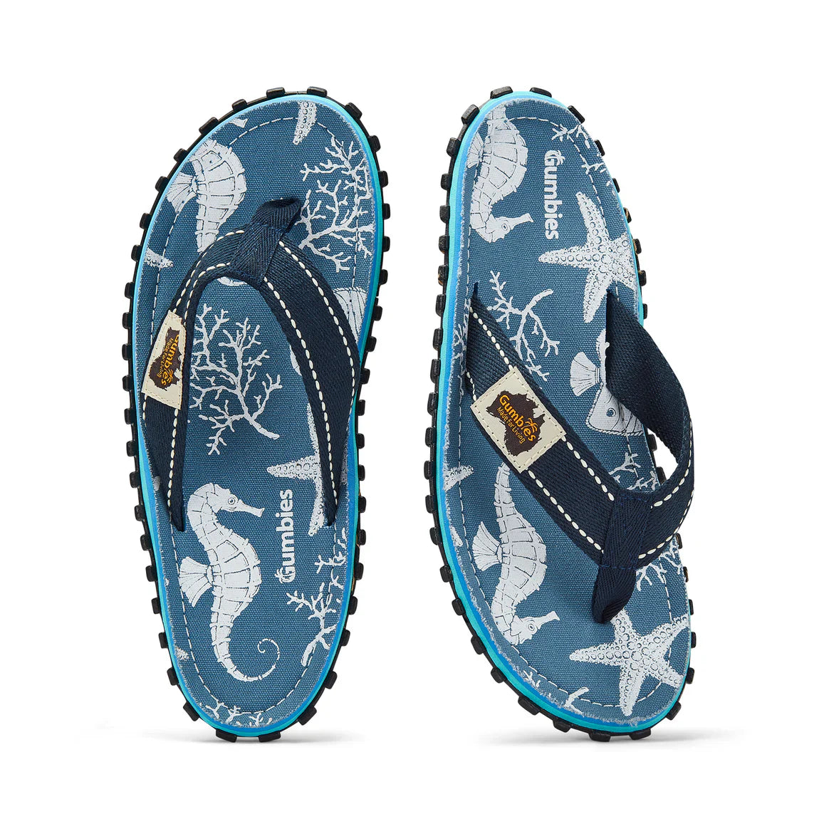 Gumbies ISLANDER Unisex Flip-Flops Seahorse