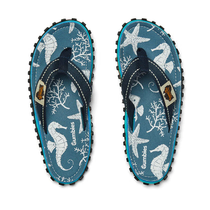 Gumbies ISLANDER Unisex Flip-Flops Seahorse