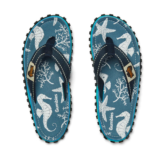 Gumbies ISLANDER Unisex Flip-Flops Seahorse