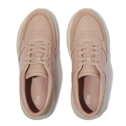 FitFlop F-MODE LEATHER Womens Flatform Trainers Classic Beige