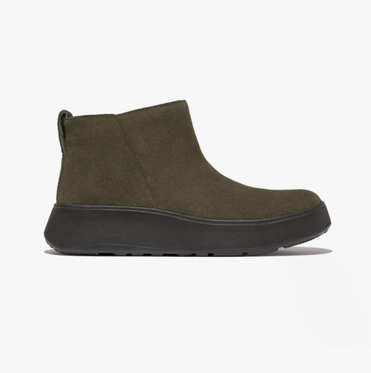 FitFlop F-MODE SUEDE FLATFORM Womens Ankle Boots Deep Olive