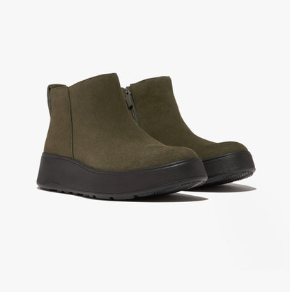 FitFlop F-MODE SUEDE FLATFORM Womens Ankle Boots Deep Olive