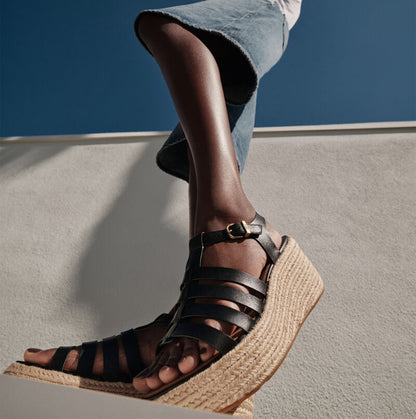 FitFlop PLATFFORMS ESPADRILLE Womens Wedge Sandals Black