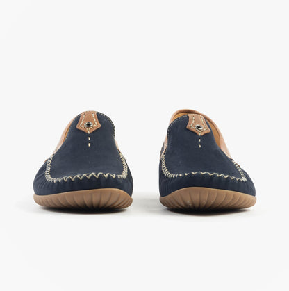 Gabor CALIFORNIA Womens Loafers Navy/New Whiskey