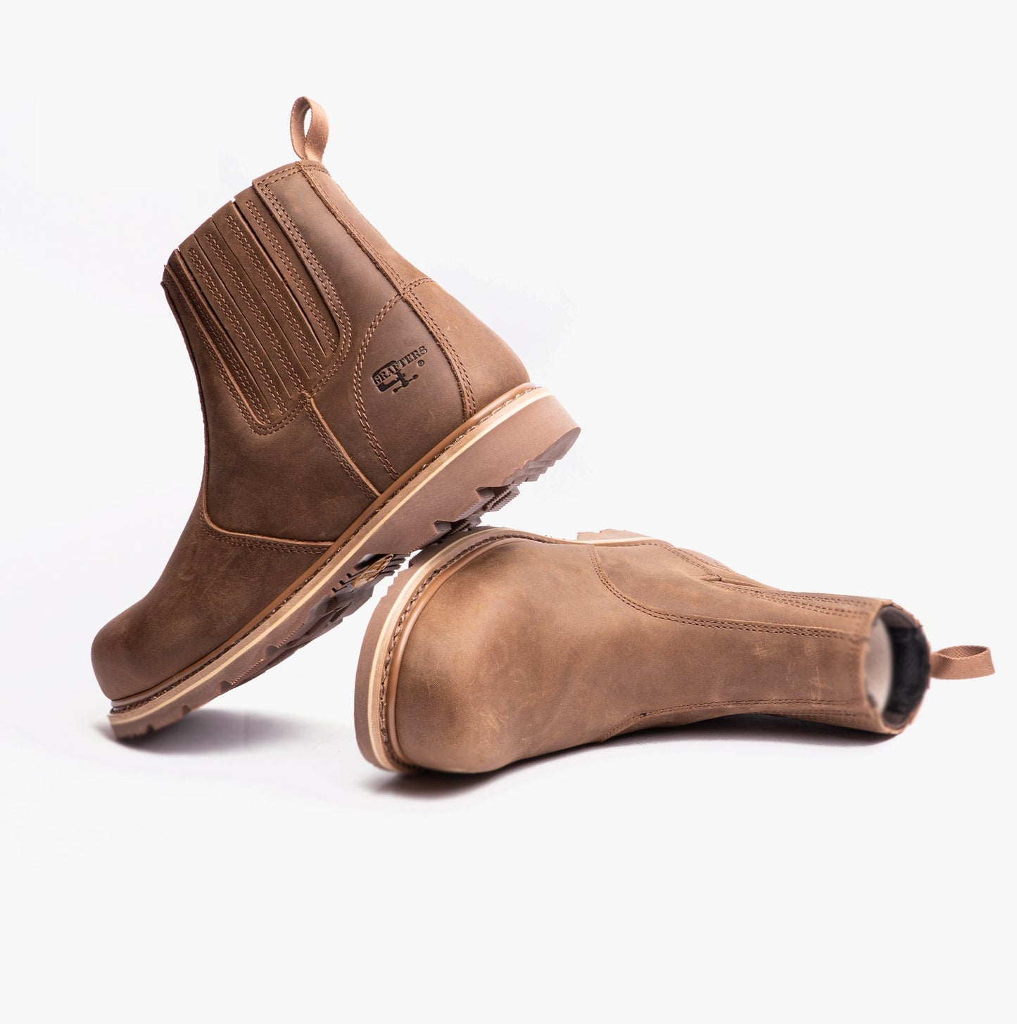 Grafters M763DB Mens Leather Safety Boots Dark Brown