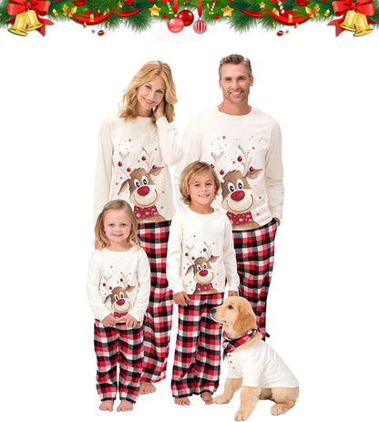 Family Christmas Pajamas Set Xmas Matching Deer Mother Daughter Father Son Clothes Adult Kid Sleepwear Baby Mommy And Me Pyjamas