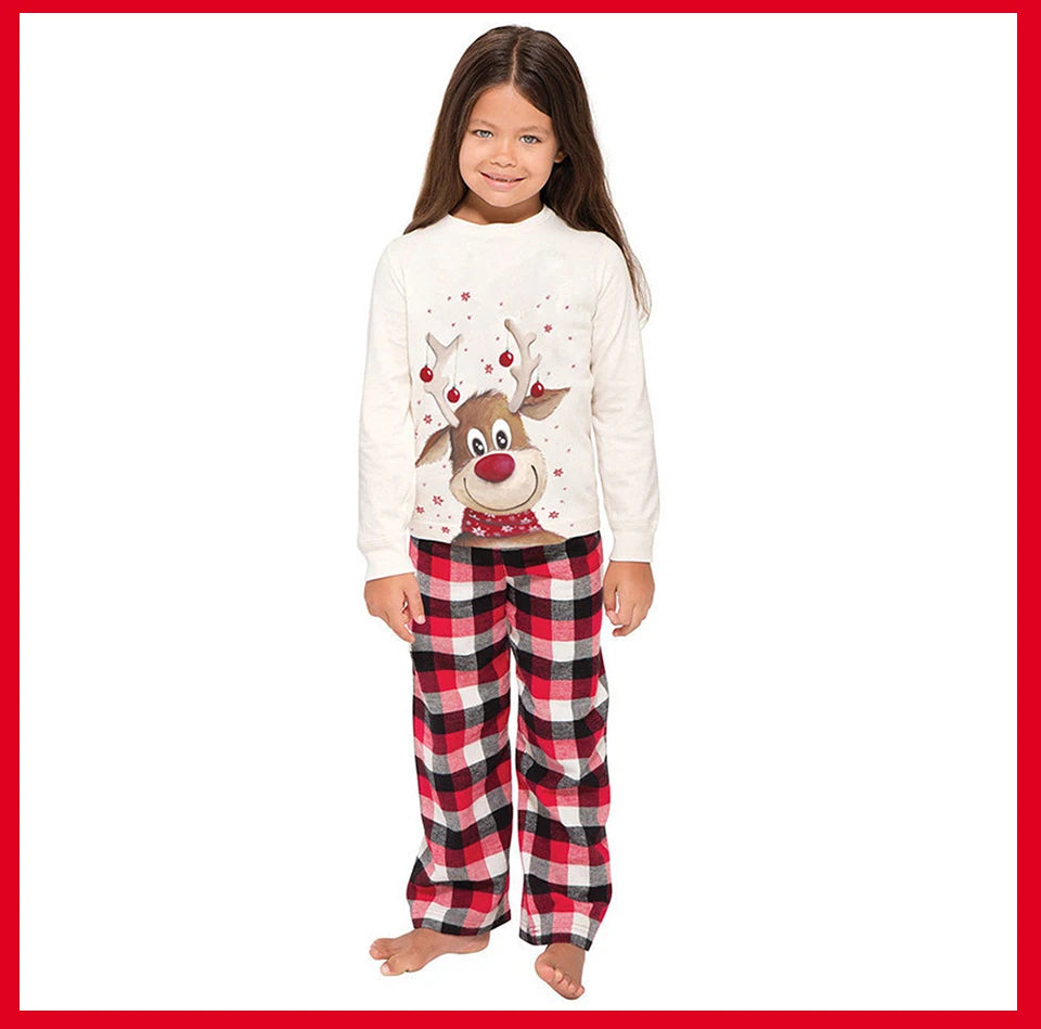 Family Christmas Pajamas Set Xmas Matching Deer Mother Daughter Father Son Clothes Adult Kid Sleepwear Baby Mommy And Me Pyjamas