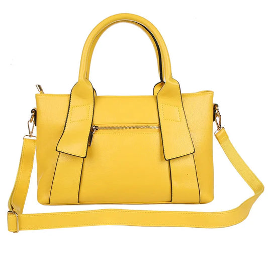 Women Yellow Tote Bag PU Leather Blue Hand Bag Black Famous Brand Luxury Designer Bolsa Feminine