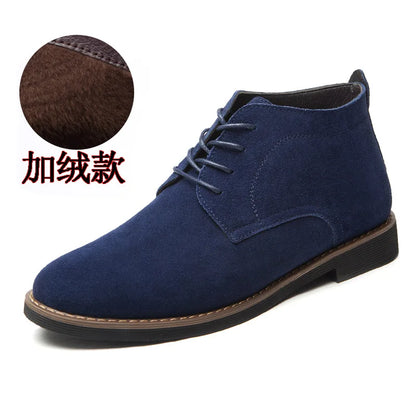 Brand Faux Suede Leather Men's Boots Men Business Casual leather Shoes Autumn Winter Fashion Oxford Shoes For Men 698