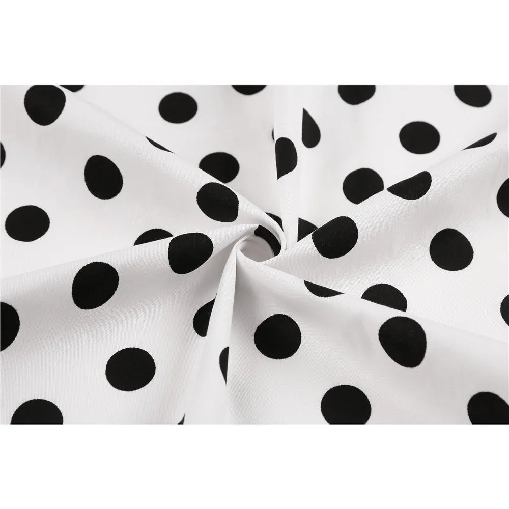 SISHION 2025 New Printed Polka Dots Y2K White Skirts SS0012 Harajuku Jupe Femme Vintage Cotton Women Summer Skater Pleated Skirt