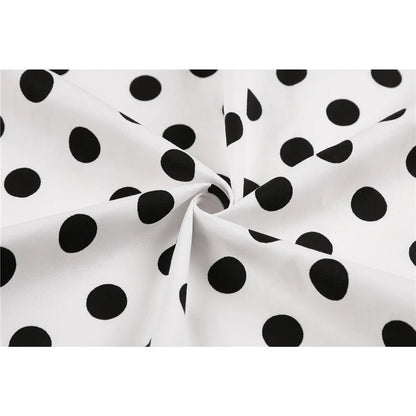 SISHION 2025 New Printed Polka Dots Y2K White Skirts SS0012 Harajuku Jupe Femme Vintage Cotton Women Summer Skater Pleated Skirt