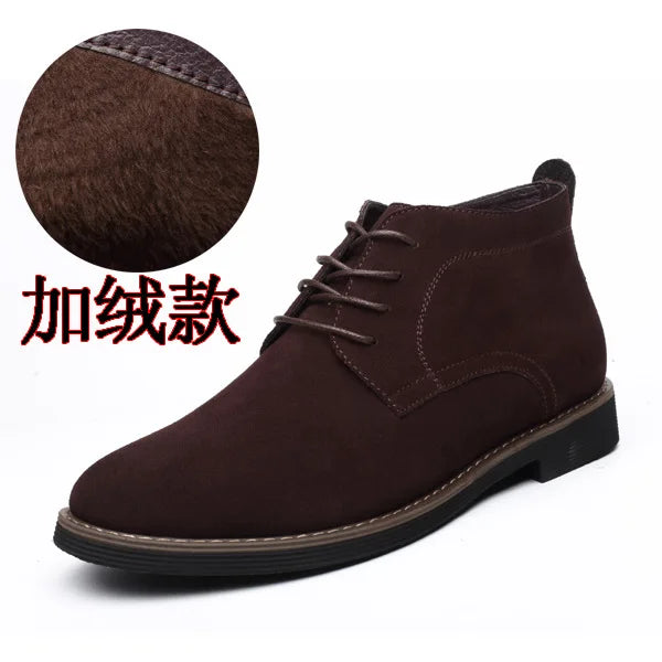 Brand Faux Suede Leather Men's Boots Men Business Casual leather Shoes Autumn Winter Fashion Oxford Shoes For Men 698