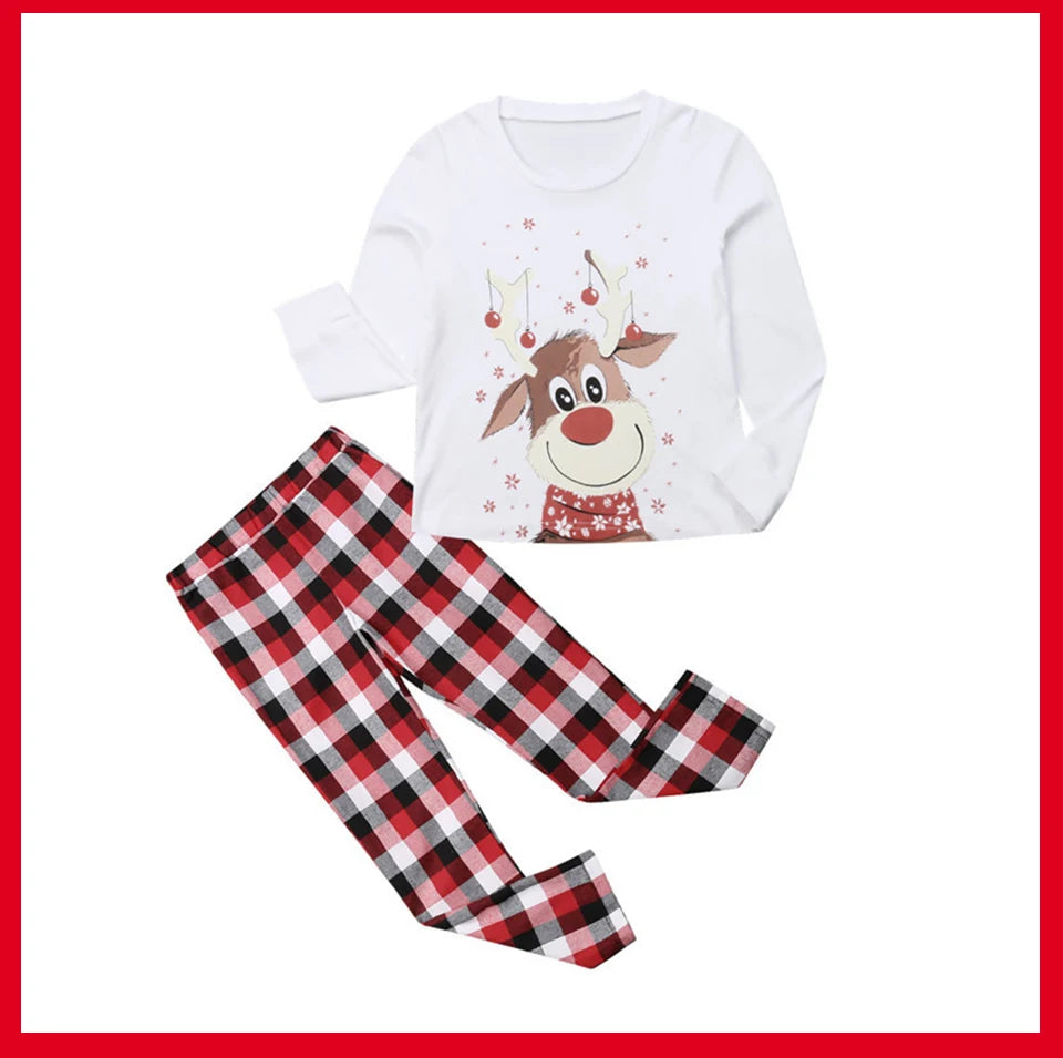 Family Christmas Pajamas Set Xmas Matching Deer Mother Daughter Father Son Clothes Adult Kid Sleepwear Baby Mommy And Me Pyjamas