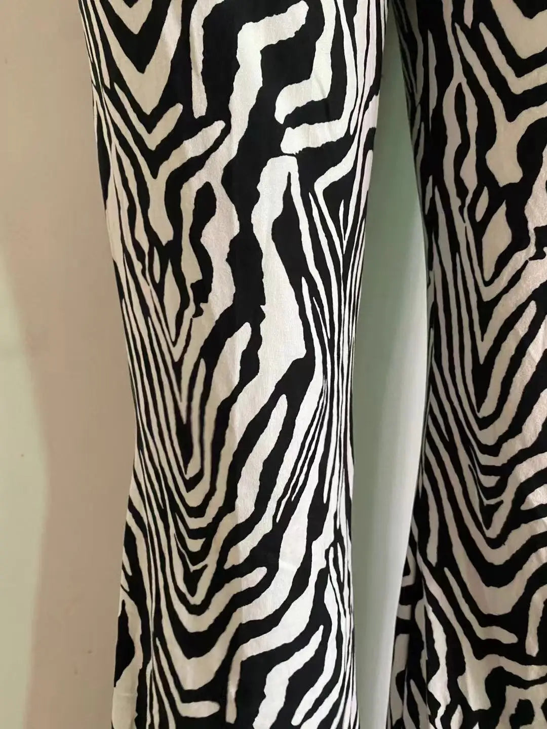 2024 Summer Zebra Print Wide Leg Pants Y2K Trousers Sexy High Waist Women New Fashion Casual Female Stripe Streetwear 16395