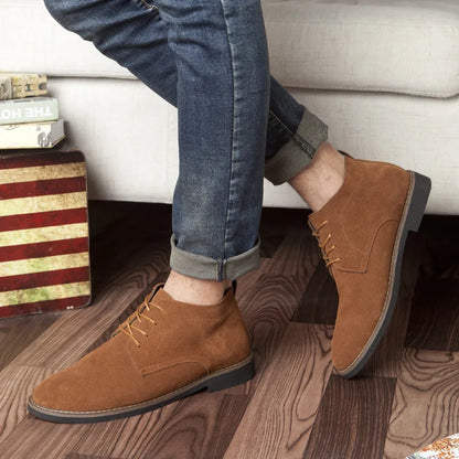 Brand Faux Suede Leather Men's Boots Men Business Casual leather Shoes Autumn Winter Fashion Oxford Shoes For Men 698