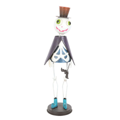 Gothic Gifts Top Hat Metal Skeleton Ornament
