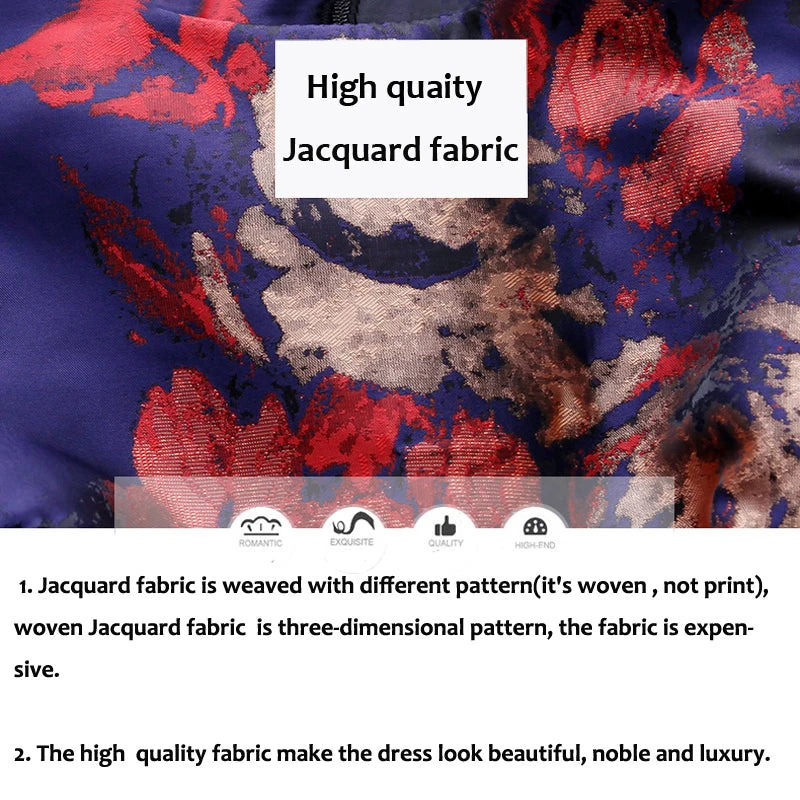 DEVCHATA Good Quality Women Long Sleeve Maxi Dress Fall Fashion Boho Floral Jacquard Ladies Elegant Vintage Party Muslim Clothes