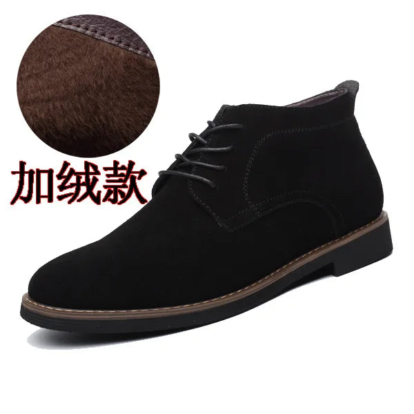 Brand Faux Suede Leather Men's Boots Men Business Casual leather Shoes Autumn Winter Fashion Oxford Shoes For Men 698