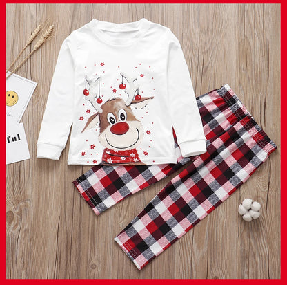 Family Christmas Pajamas Set Xmas Matching Deer Mother Daughter Father Son Clothes Adult Kid Sleepwear Baby Mommy And Me Pyjamas