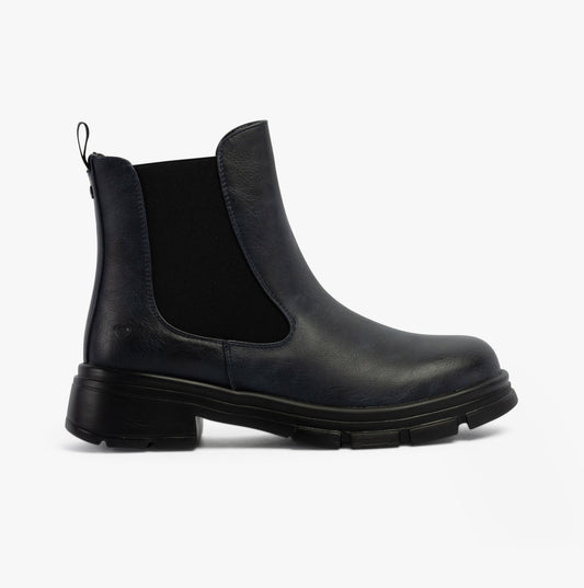 Heavenly Feet REMY Womens Chelsea Boots Navy