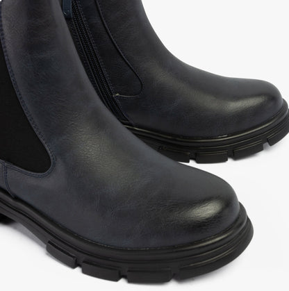 Heavenly Feet REMY Womens Chelsea Boots Navy