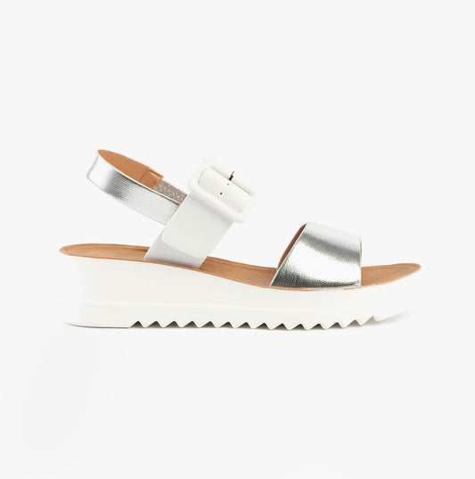 Heavenly Feet PISTACHIO Womens Sandals White/silver