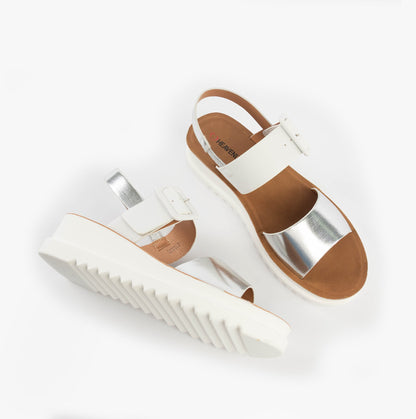 Heavenly Feet PISTACHIO Womens Sandals White/silver