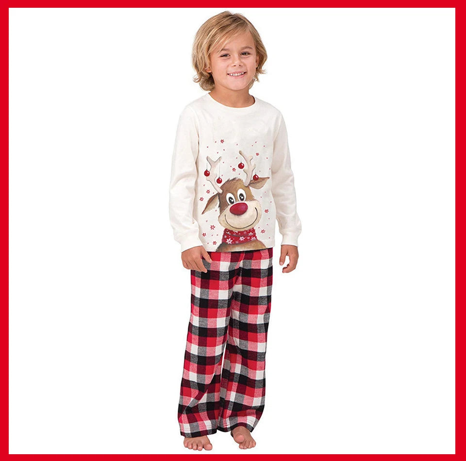 Family Christmas Pajamas Set Xmas Matching Deer Mother Daughter Father Son Clothes Adult Kid Sleepwear Baby Mommy And Me Pyjamas