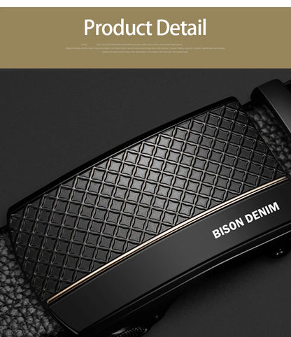 BISON DENIM Genuine Leather Automatic Men Belt Luxury Strap Belt for Men Designer Belts Men High Quality Fashion Belt N71416