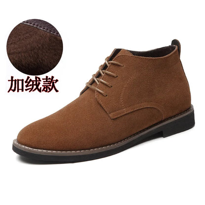 Brand Faux Suede Leather Men's Boots Men Business Casual leather Shoes Autumn Winter Fashion Oxford Shoes For Men 698