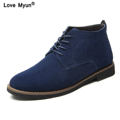 Brand Faux Suede Leather Men's Boots Men Business Casual leather Shoes Autumn Winter Fashion Oxford Shoes For Men 698
