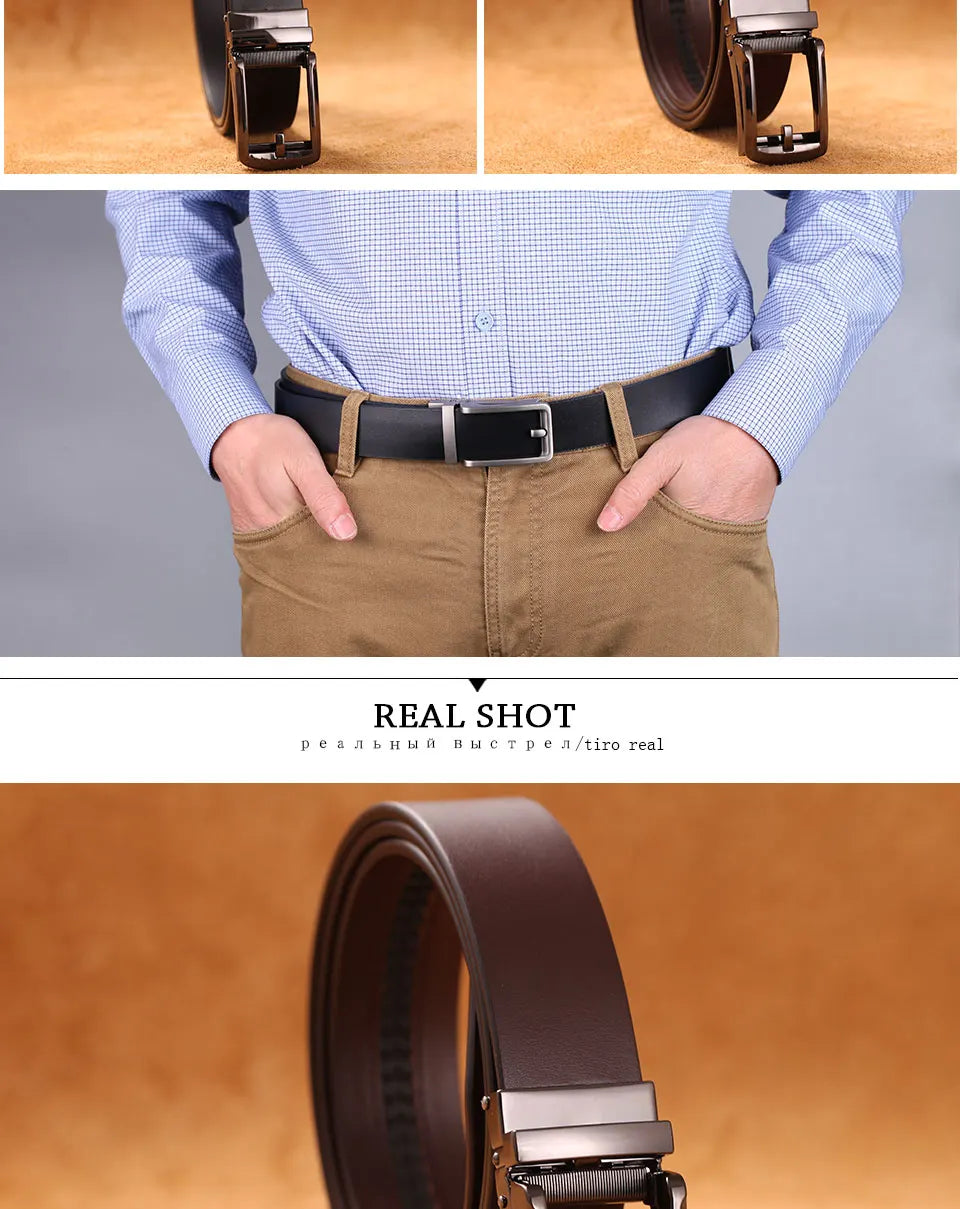New High Quality Luxury Genuine Leather Belt Designer Belts Men Automatic Buckle Business Trouser Strap Cinturones Hombre Cinto